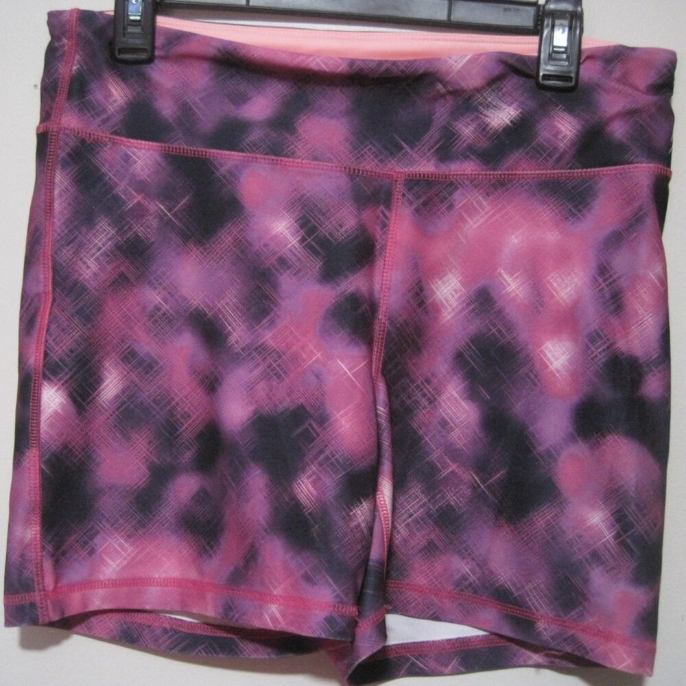 ENERGY ZONE Performance Shorts Women's Large Black Purple Activewear Speed-Dri